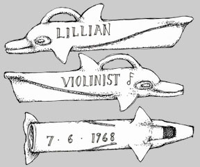 Dolphin Tag Scrimshaw